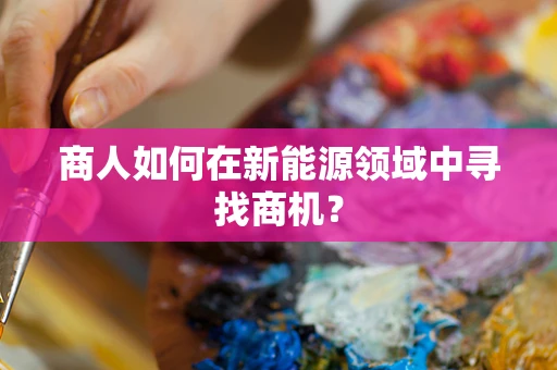 商人如何在新能源领域中寻找商机？
