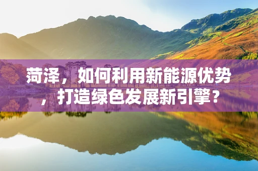 菏泽，如何利用新能源优势，打造绿色发展新引擎？