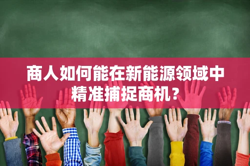 商人如何能在新能源领域中精准捕捉商机？