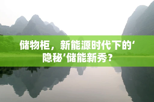 储物柜，新能源时代下的‘隐秘’储能新秀？