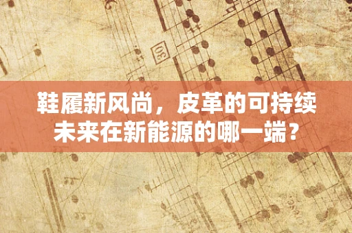 鞋履新风尚，皮革的可持续未来在新能源的哪一端？