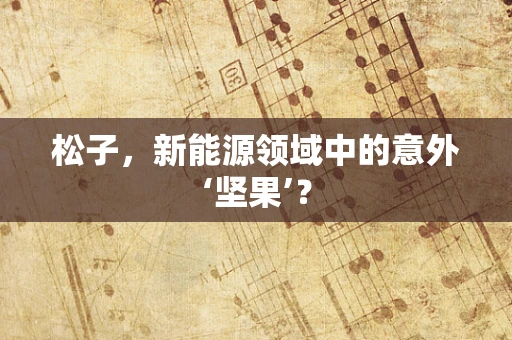 松子，新能源领域中的意外‘坚果’？