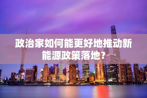 政治家如何能更好地推动新能源政策落地？