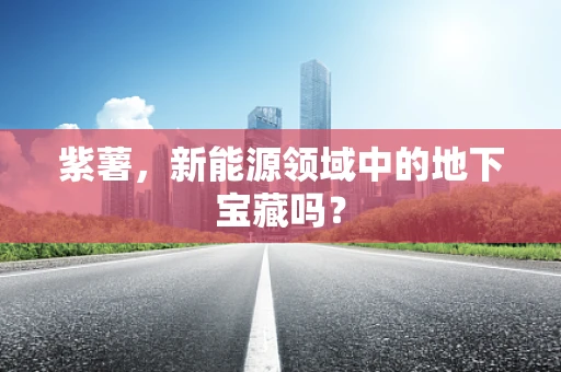 紫薯，新能源领域中的地下宝藏吗？