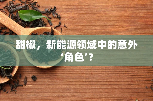 甜椒，新能源领域中的意外‘角色’？