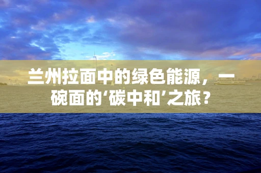兰州拉面中的绿色能源，一碗面的‘碳中和’之旅？