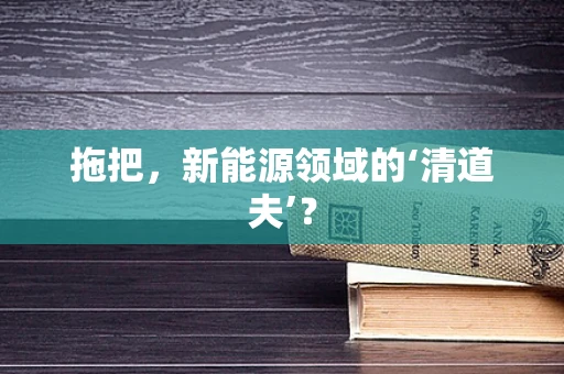 拖把，新能源领域的‘清道夫’？