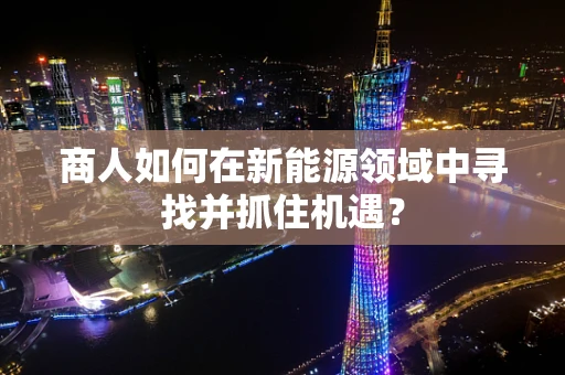 商人如何在新能源领域中寻找并抓住机遇？