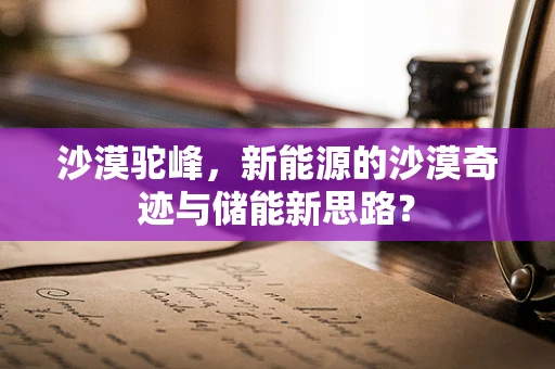 沙漠驼峰，新能源的沙漠奇迹与储能新思路？