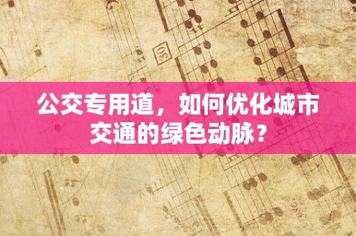 公交专用道，如何优化城市交通的绿色动脉？