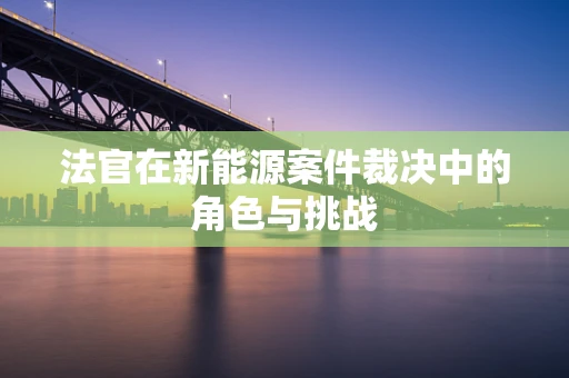 法官在新能源案件裁决中的角色与挑战