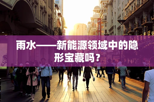 雨水——新能源领域中的隐形宝藏吗？