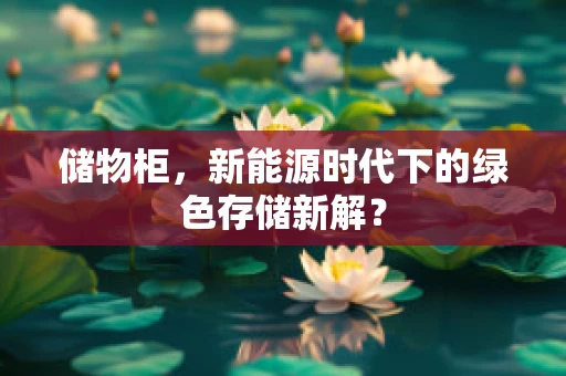储物柜，新能源时代下的绿色存储新解？