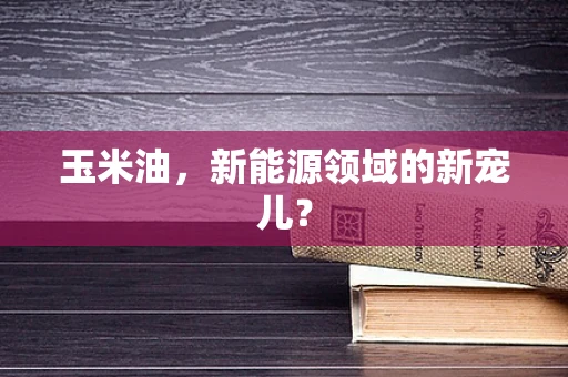 玉米油，新能源领域的新宠儿？