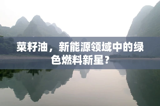 菜籽油，新能源领域中的绿色燃料新星？