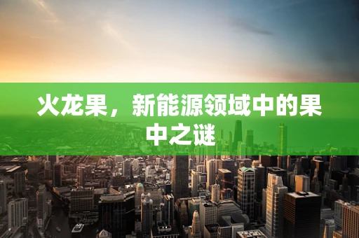 火龙果，新能源领域中的果中之谜