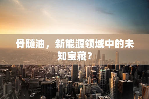 骨髓油，新能源领域中的未知宝藏？