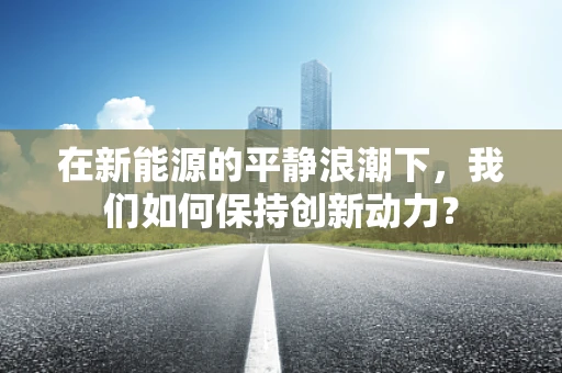 在新能源的平静浪潮下，我们如何保持创新动力？