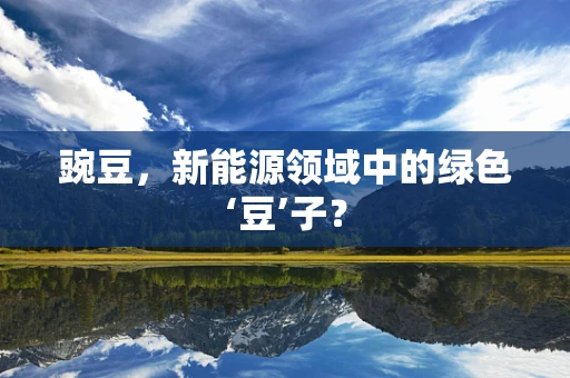 豌豆，新能源领域中的绿色‘豆’子？