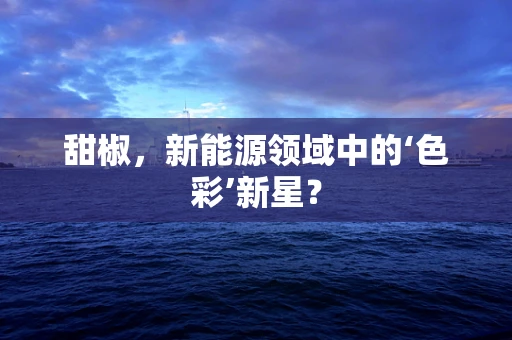 甜椒，新能源领域中的‘色彩’新星？
