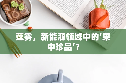 莲雾，新能源领域中的‘果中珍品’？