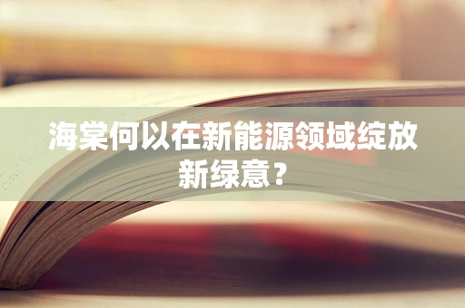 海棠何以在新能源领域绽放新绿意？