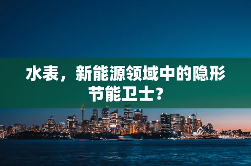 水表，新能源领域中的隐形节能卫士？