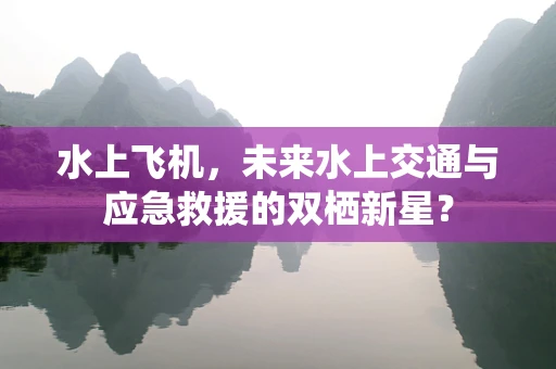 水上飞机，未来水上交通与应急救援的双栖新星？