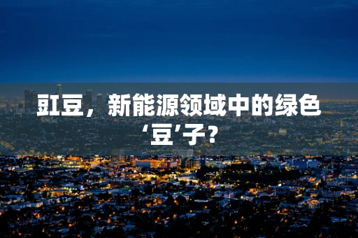 豇豆，新能源领域中的绿色‘豆’子？