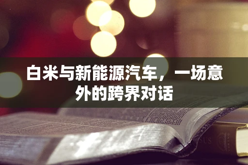 白米与新能源汽车，一场意外的跨界对话