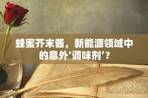 蜂蜜芥末酱，新能源领域中的意外‘调味剂’？