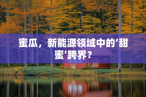 蜜瓜，新能源领域中的‘甜蜜’跨界？