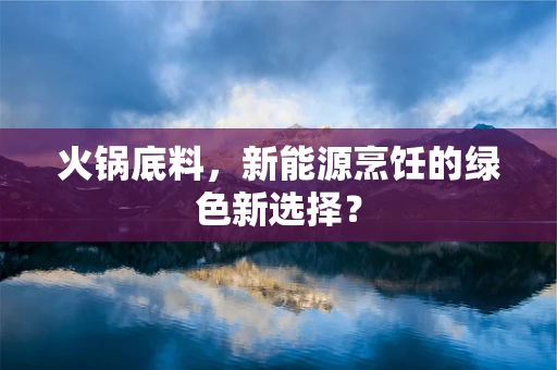 火锅底料，新能源烹饪的绿色新选择？