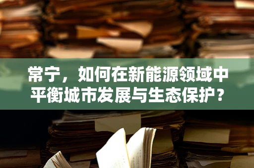 常宁，如何在新能源领域中平衡城市发展与生态保护？