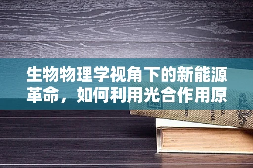 生物物理学视角下的新能源革命，如何利用光合作用原理提升太阳能转化效率？