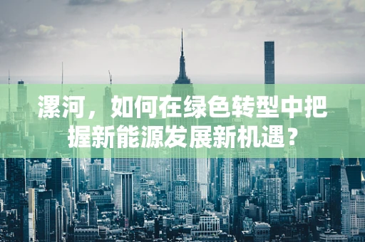 漯河，如何在绿色转型中把握新能源发展新机遇？