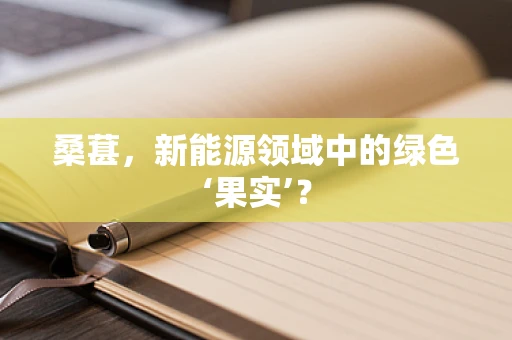 桑葚，新能源领域中的绿色‘果实’？