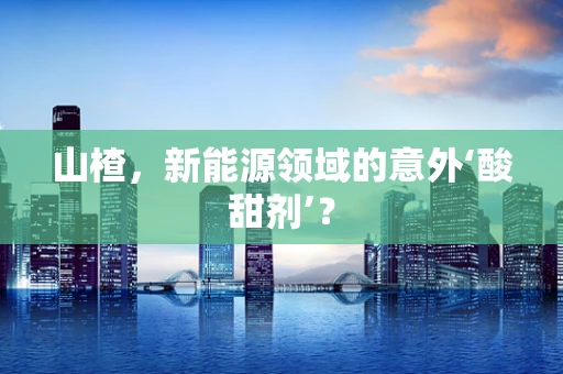 山楂，新能源领域的意外‘酸甜剂’？