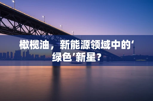 橄榄油，新能源领域中的‘绿色’新星？