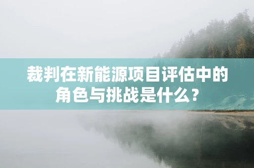 裁判在新能源项目评估中的角色与挑战是什么？