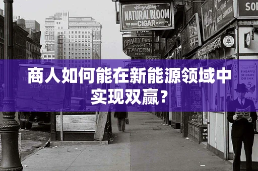 商人如何能在新能源领域中实现双赢？