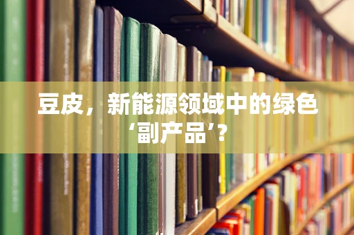 豆皮，新能源领域中的绿色‘副产品’？