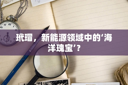 玳瑁，新能源领域中的‘海洋瑰宝’？