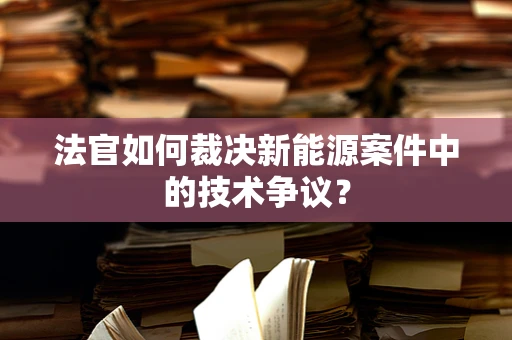 法官如何裁决新能源案件中的技术争议？
