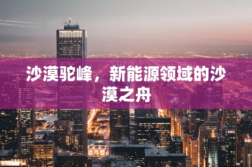 沙漠驼峰，新能源领域的沙漠之舟
