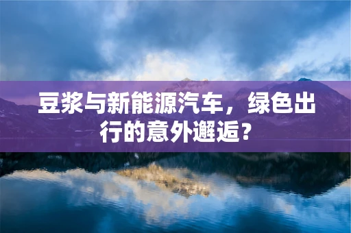 豆浆与新能源汽车，绿色出行的意外邂逅？