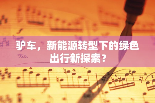 驴车，新能源转型下的绿色出行新探索？
